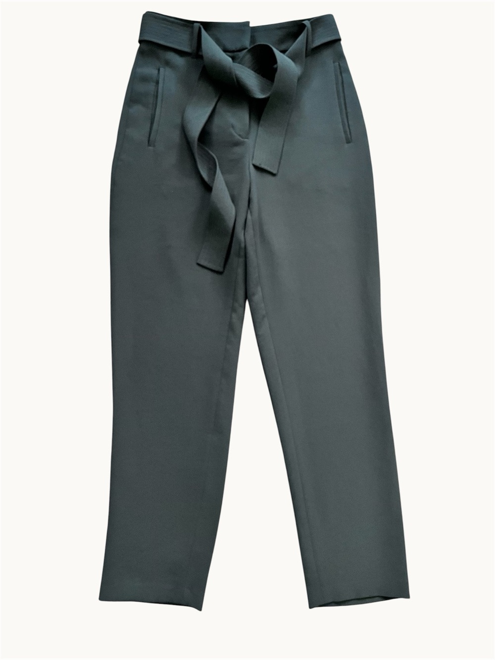Aritzia Wilfred High-Rise Tie Front Pants in Dark Green size 8 Full Length